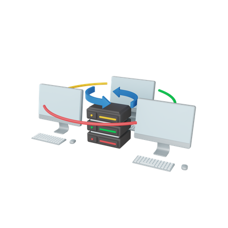 Server Connection  3D Illustration