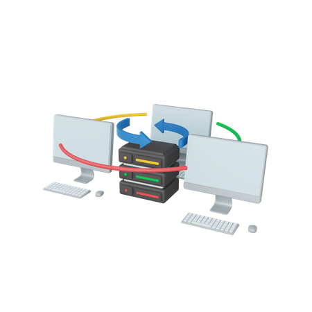 Server Connection 3D Illustration