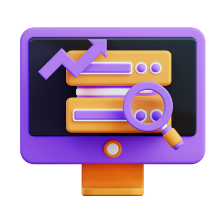 Server Data Analytics  3D Icon