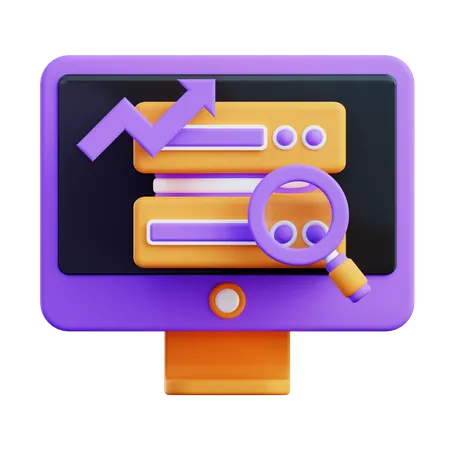 Server Data Analytics  3D Icon