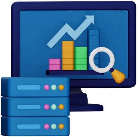 Server Data Analytics  3D Icon