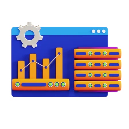 Server Data Analytics  3D Icon