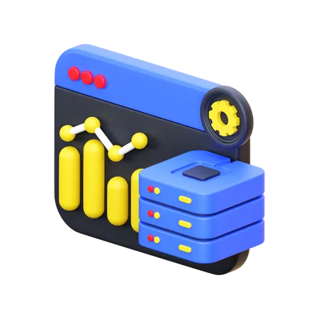 Server Data Analytics  3D Icon