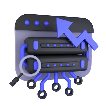 Server Data Analytics  3D Icon