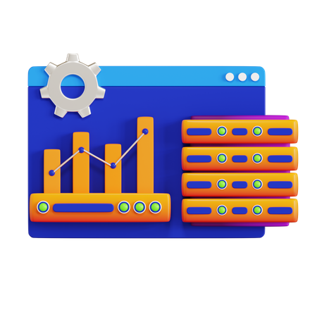 Server Data Analytics  3D Icon