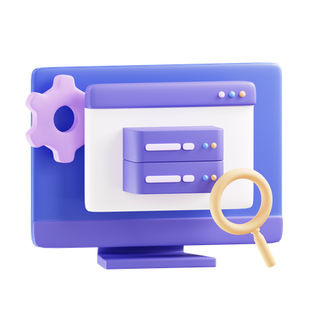 Server Data Analytics  3D Icon