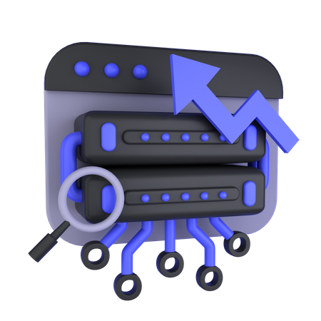 Server Data Analytics  3D Icon