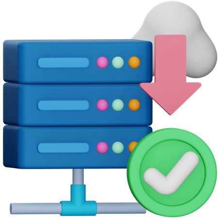 Server Data Download  3D Icon