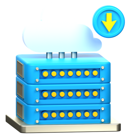 Server Data Download  3D Icon