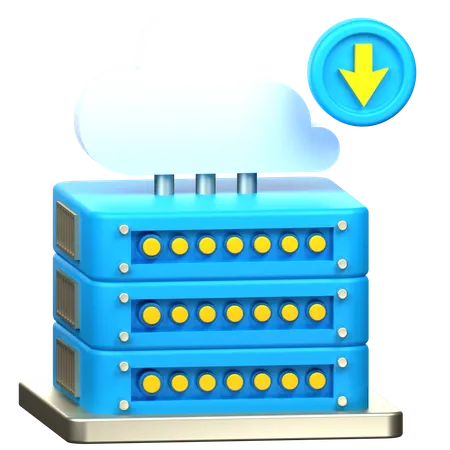 Server Data Download  3D Icon