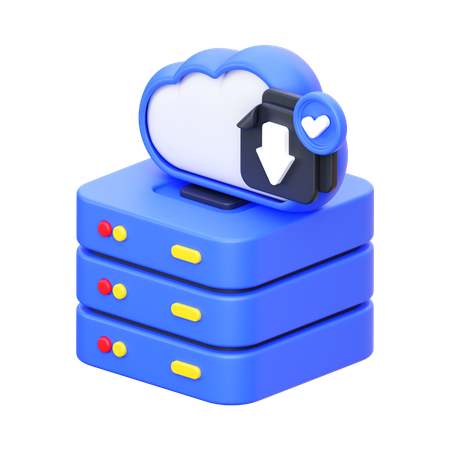 Server Data Download  3D Icon