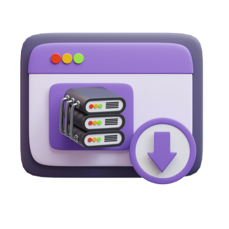 Server Data Download  3D Icon