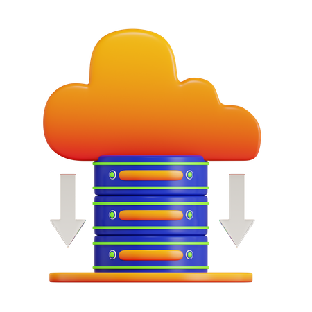 Server Data Download  3D Icon