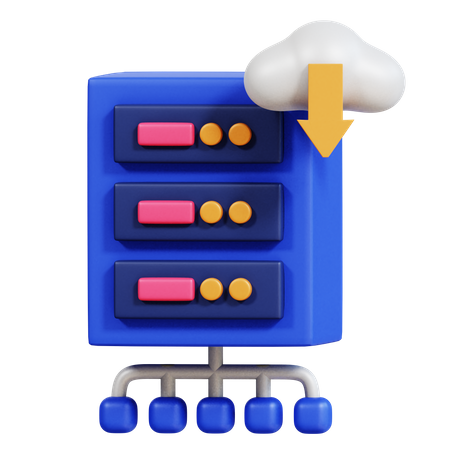 Server Data Download  3D Icon
