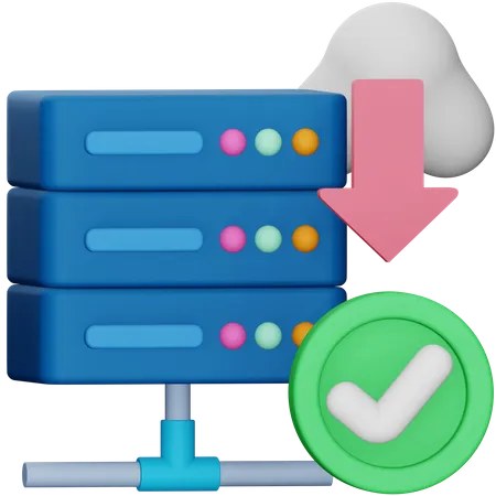 Server Data Download  3D Icon