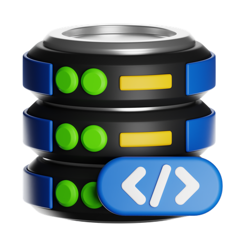 Server Database With Coding  3D Icon