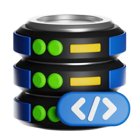 Server Database With Coding  3D Icon
