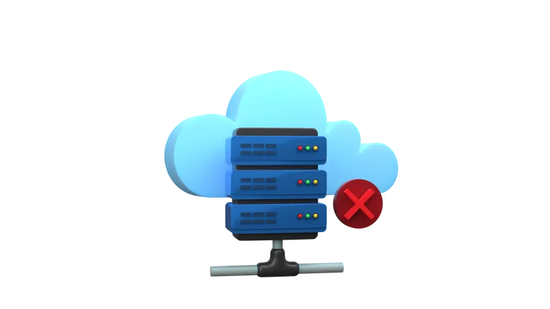 Server disconnected  3D Illustration