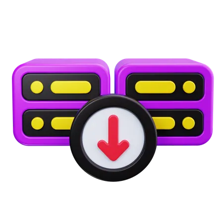 Server Download  3D Icon