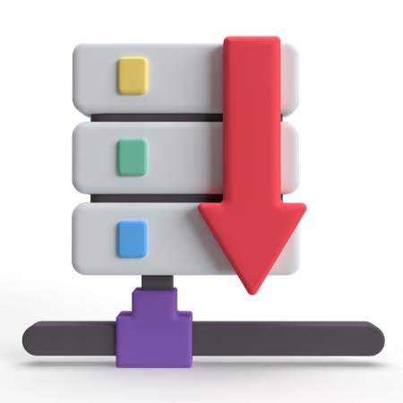 Server Download  3D Icon
