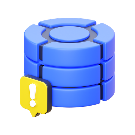Server Exclamation Label  3D Icon