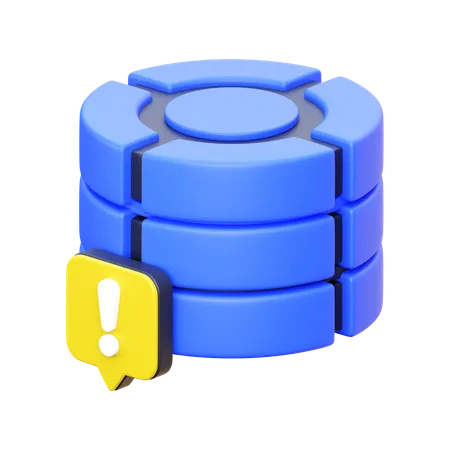 Server Exclamation Label  3D Icon