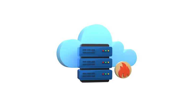 Server Firewall  3D Illustration