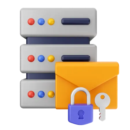 Server Internet Security  3D Icon