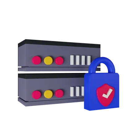 Server Lock 3 D Icon Contains PNG BLEND GLTF And OBJ Files 3D Icon