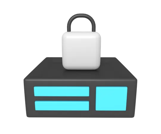 3 D Icon Of Storage Server Security 3D Icon