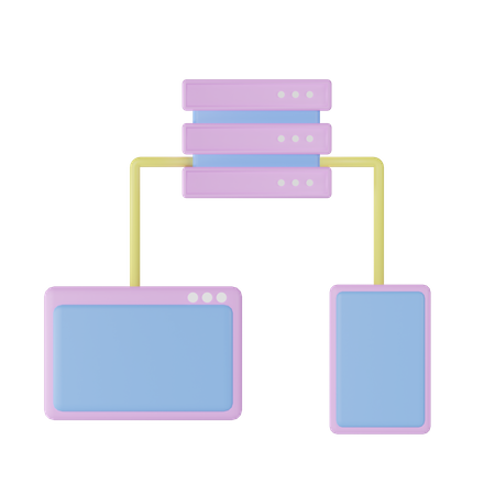 Server Network 3D Illustration