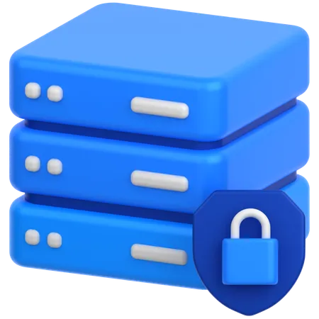 3 D Icon Of Protected Server 3D Icon