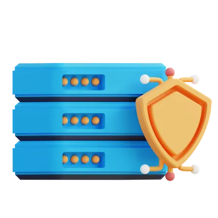3 D Illustration Of Server Data Security 3D Icon