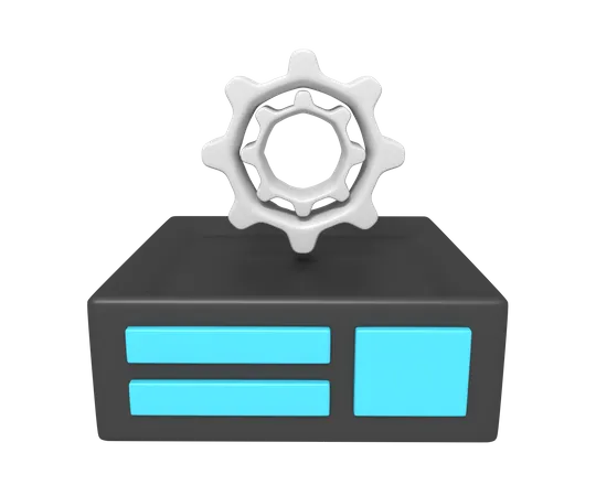 3 D Icon Of Storage Server Setting 3D Icon