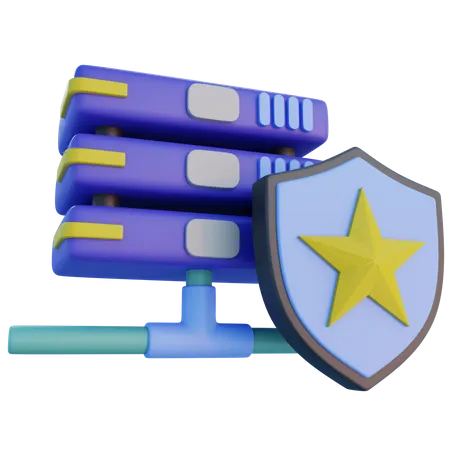 3 D Icons Of Server Shield With Transparant Background And Big Size File 3D Icon