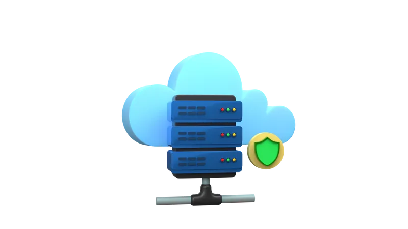 Server Shield  3D Illustration