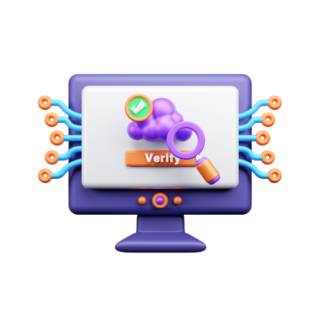 Server verification  3D Icon