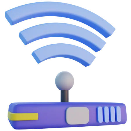 3 D Icons Of Server Wifi With Transparant Background And Big Size File 3D Icon