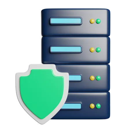 Servers Protection Data 3D Icon