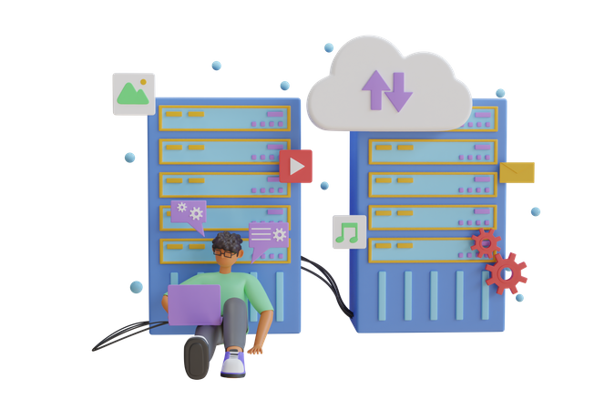 Serverwartung  3D Icon