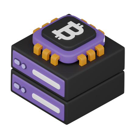 Serveur Bitcoin  3D Icon