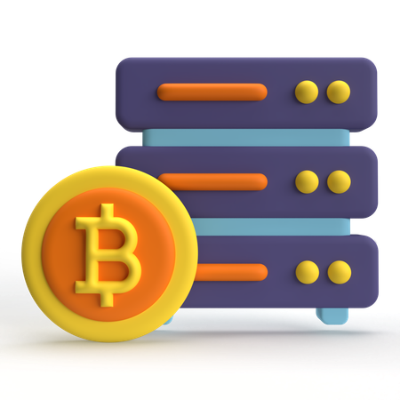 Serveur Bitcoin  3D Icon