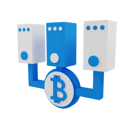 Serveur Bitcoin  3D Illustration