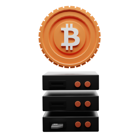 Serveur Bitcoin  3D Illustration