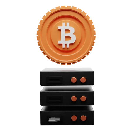 Serveur Bitcoin  3D Illustration