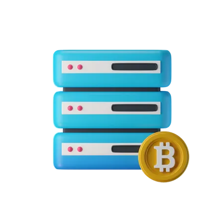 Serveur Bitcoin  3D Icon