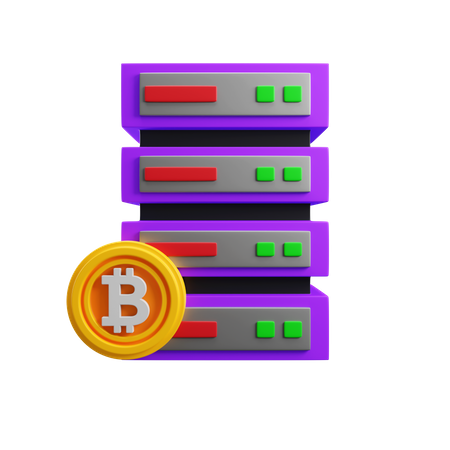 Serveur Bitcoin  3D Icon