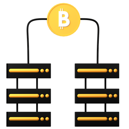 Serveur Bitcoin  3D Icon