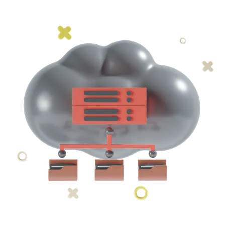 Serveur Cloud  3D Icon