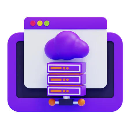 Serveur Cloud  3D Icon